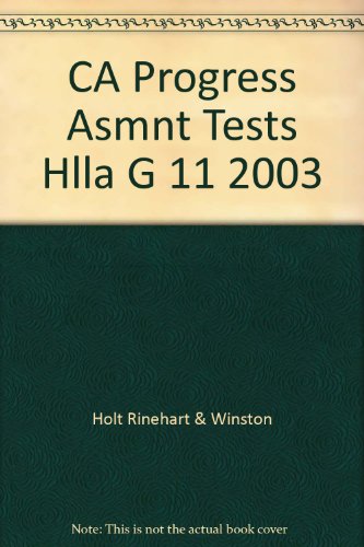 Book Ca Progress Asmnt Tests Hlla G 11 2003 free