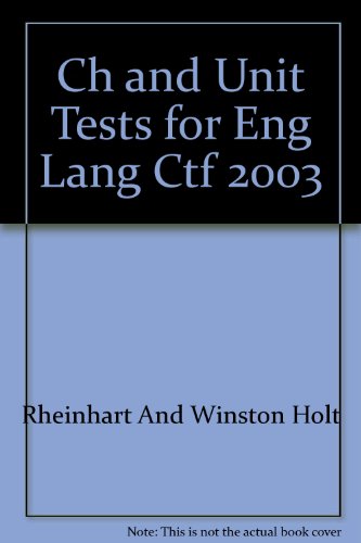 Book Chapter And Unit Tests For English Language Learners And Special-needs Students With Answer Key (holt Call To Freedom) free
