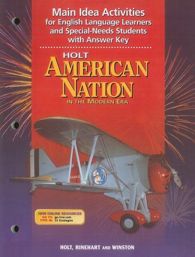 Book Holt American Nation: Main Idea Activites for English Grades 9-12 In the Modern Era free