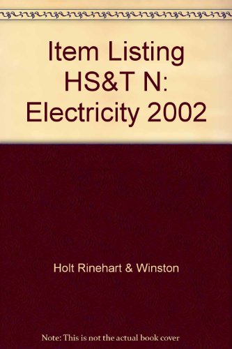 Book Item Listing Hs&t N: Electricity 2002 free