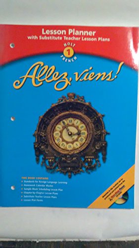 Book Allez Viens! Level 1 Lesson Planner with Substitute Teacher Lesson Plans free