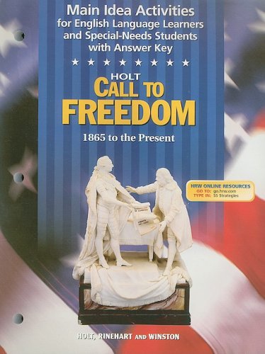 Book Call to Freedom Grade 7 Main Idea Activities 1865 to Present: Call to Freedom 1865 to Present free