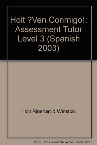 Book Holt ?ven Conmigo!: Assessment Tutor Level 3 free