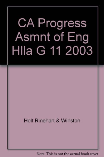 Book Ca Progress Asmnt Of Eng Hlla G 11 2003 free