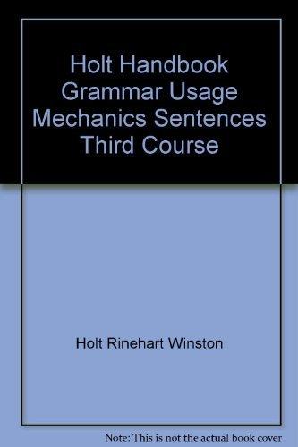 Book Holt Handbook Grammar Usage Mechanics Sentences Third Course free