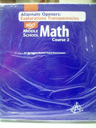 Book Holt Middle School Math: Alternate Openers: Explorations Transparencies Course 2 free