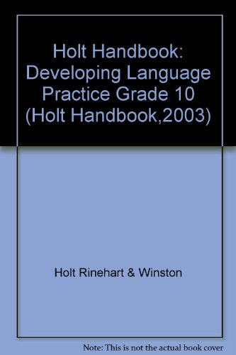 Book Holt Handbook: Developmental Language and Sentence Skills Guided Practice Fourth Course free