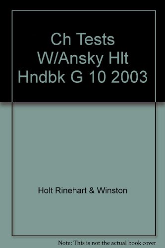 Book Holt Handbook: Chapter Tests with Answer Key Fourth Course free