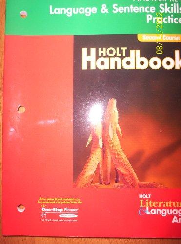 Book Holt Literature & Language Arts Handbook Answer Key Language & Sentence Skills Practice (second course) free