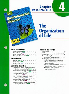 Book Holt Environmental Science Chapter 4 Resource File: The Organization Of Life free