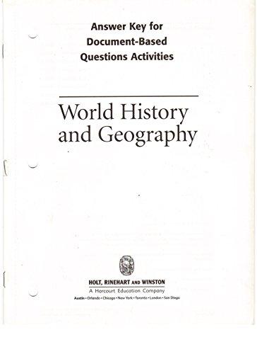 Book World History and Geography Answer Key for Document-Based Questions Activities 2003 free