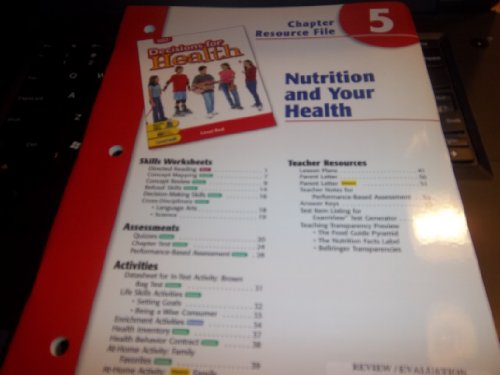 Book Decisions For Health: Chapter Resource File Level Red Chapter 5 Nutrition And Health free