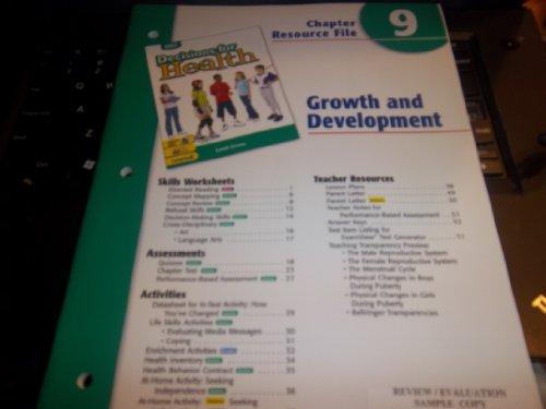 Book Ch 9 Growth & Develpmnt Dechlth 2004 Grn free