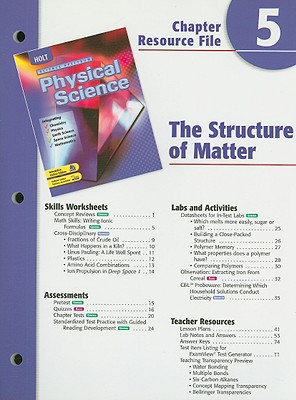 Book Holt Science Spectrum Physical Science Chapter 5 Resource File: The Structure of Matter free