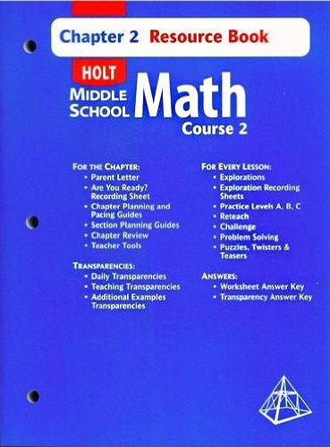 Book Holt Middle School Math Course 2 Chapter 3 Resources Book free