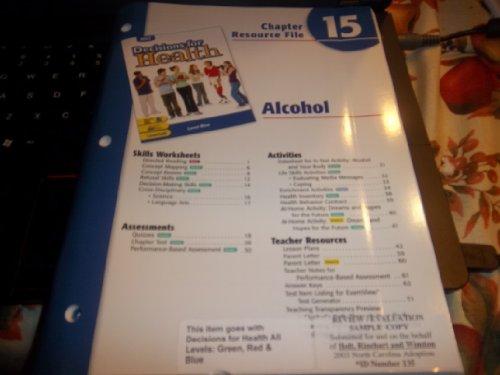 Book Decisions For Health: Chapter Resource File Level Blue Chapter 15 Alcohol free