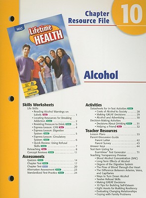 Book Holt Lifetime Health Chapter 10 Resource File: Alcohol free