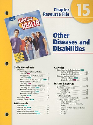 Book Holt Lifetime Health Chapter 15 Resource File: Other Diseases And Disabilities free