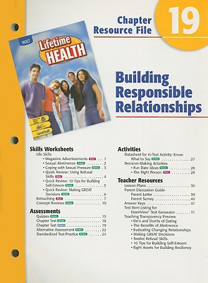 Book A Lifetime Of Health Chptr. 19 : Building Relationships [paperback] By free