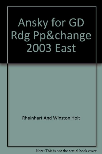Book Ansky For Gd Rdg Pp&change 2003 East free