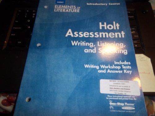 Book Elements Of Literature Holt Assessment Writing, Listening, And Speaking Grade 6 Introductory Course free