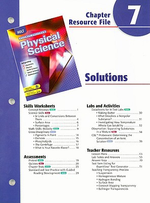 Book Holt Science Spectrum Physical Science Chapter 7 Resource File: Solutions free