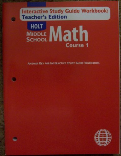 Book Interactive Study Guide Workbook: Teacher Edition (holt Middle School Math Course 1) free