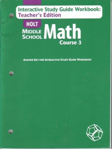 Book Holt Middle School, Math Course 3, Interactive Study Guide Workbook: Teacher's Edition free