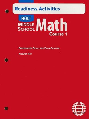 Book Holt Middle School Math: Readiness Activity with Answer Key Course 1 free