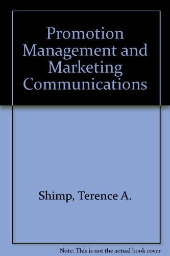 Book Promotion Management And Marketing Communications (the Dryden Press Series In Marketing) free