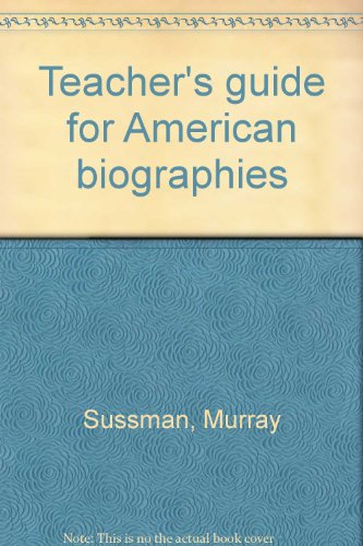 Book Teacher's Guide For American Biographies free