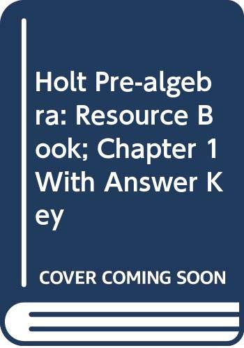 Book Holt Pre-Algebra: Resource Book: Chapter 1 with Answer Key free