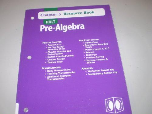 Book Holt Pre-Algebra: Chapter 2 Resource Book free
