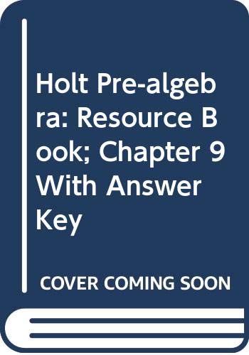 Book Holt Pre-Algebra: Resource Book: Chapter 9 with Answer Key free