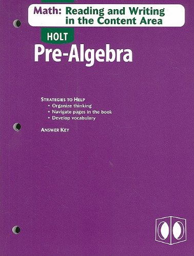 Book Holt Algebra 2: Math: Reading and Writing in the Content Area with Answer Key free