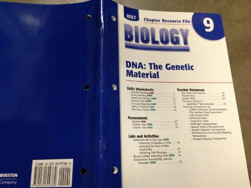 Book Biology: DNA: The genetic material (Chapter Resource File 9) free