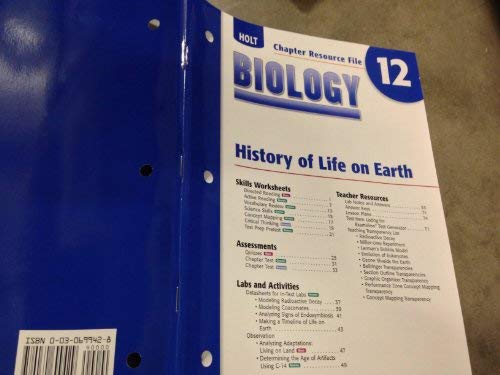 Book Biology: History Of Life (chapter Resource File 12) free