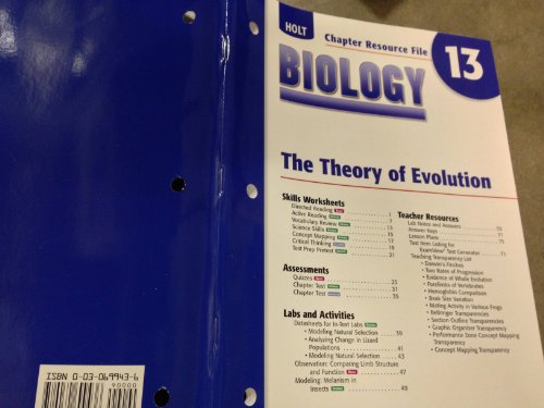 Book Biology: The Theory Of Evolution (chapter Resource File 13) free