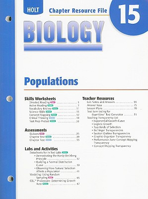 Book Holt Biology Chapter Resource File 15: Populations free