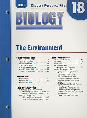 Book Holt Biology Chapter 18 Resource File: The Environment free