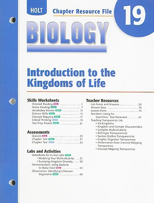 Book Holt Biology Chapter Resource File 19: Introduction To The Kingdoms Of Life free