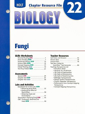 Book Holt Biology Chapter 22 Resource File: Fungi free