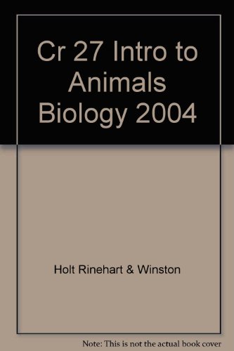 Book Cr 27 Intro To Animals Biology 2004 free