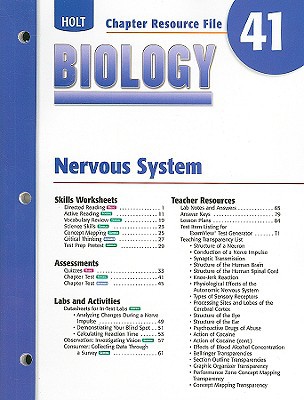 Book Holt Biology Chapter 41 Resource File: Nervous System free