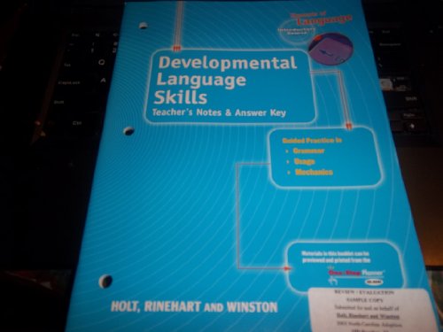 Book Elements of Language: Developmental Language Skills Teacher’s Notes and Answer Key Introductory Course free