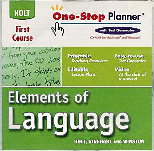 Book Elements of Language: One-Stop Planner CD-ROM Grade 7 free