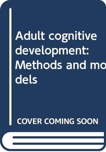 Book Adult cognitive development: Methods and models free