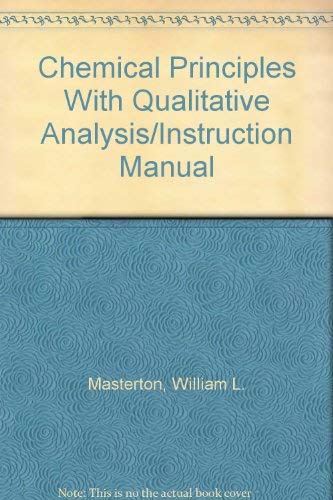 Book Chemical Principles With Qualitative Analysis/instruction Manual free