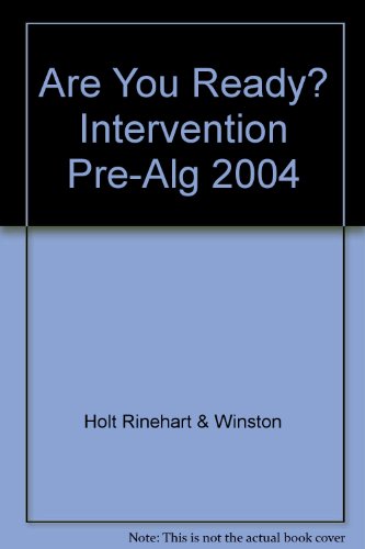 Book Are You Ready? Intervention and Enrichment, Holt Pre-Alg 2004 free