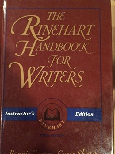 Book The Rinehart Handbook for Writers - Third Edition - Instructor's Edition free